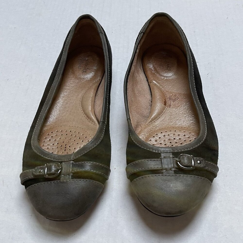 Clarks Artisan Flats Womens 7 Leather Buckle Comfort Party Vacation Travel